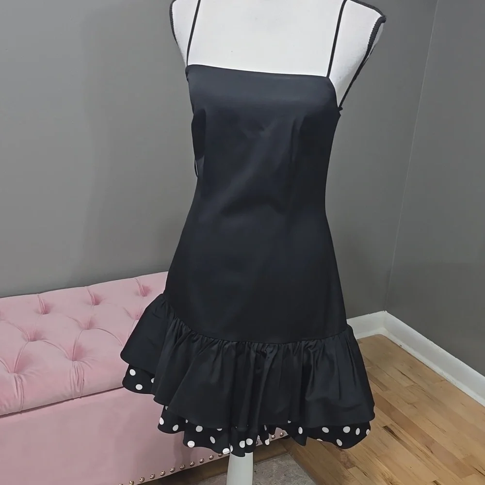 J. CREW FAILLE DRESS black and white polka dots